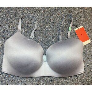 NWT Tommy John Bra Second Skin Lightly Lined Demi Gray Blue Size 38DDD New